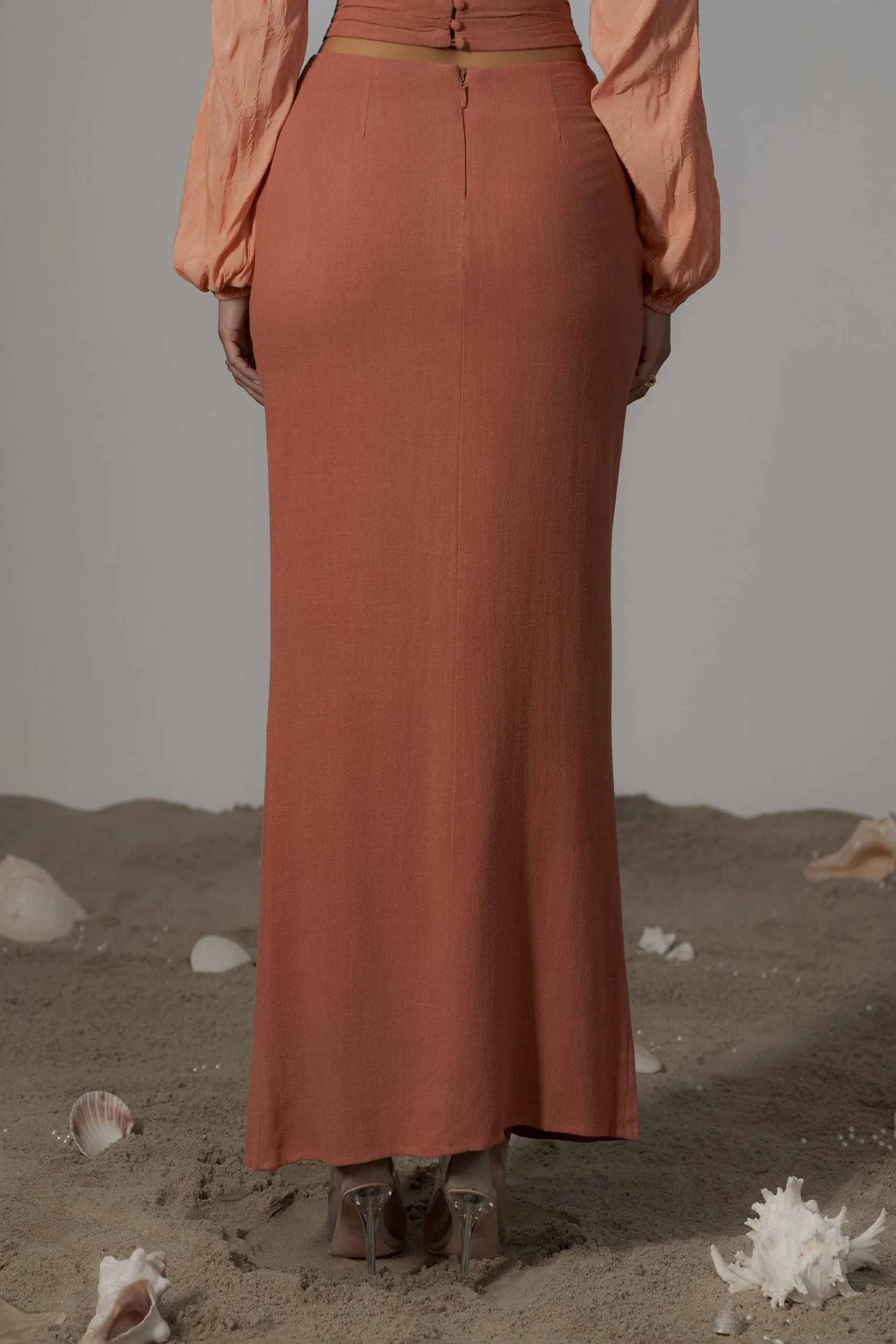 terra_cotta_dreamland_lin_11.webp JLUXLABEL Terra Cotta Dreamland Linen Skirt