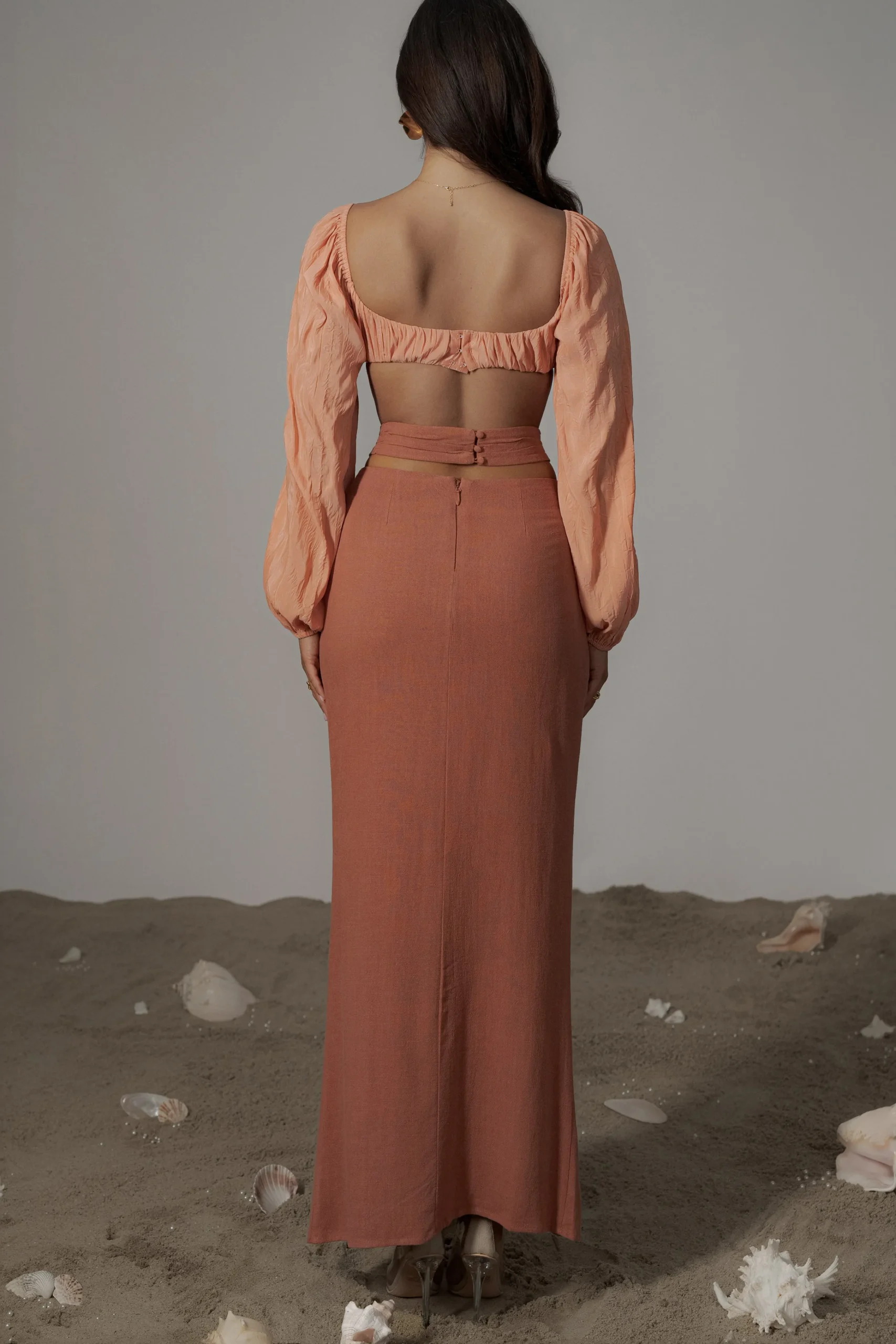 terra_cotta_dreamland_lin_8.webp JLUXLABEL Terra Cotta Dreamland Linen Skirt