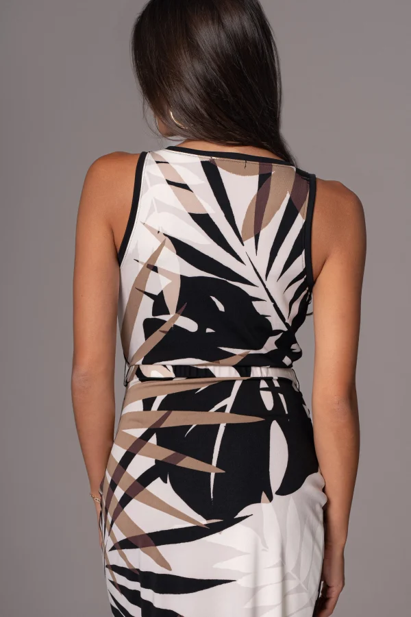 JLUXLABEL Tropical Print Revival Wrap Dress