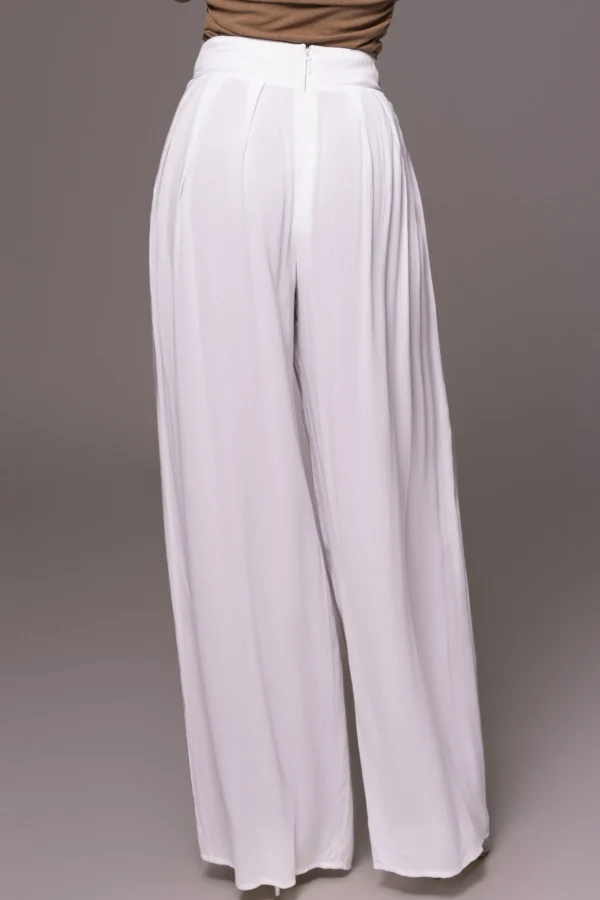 JLUXLABEL White After Sunset Pleated Pants