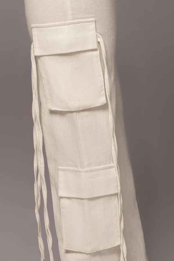 JLUXLABEL White Better Half Linen Utility Pants