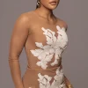 JLUXLABEL White Charmed Embroidered Mesh Bodysuit