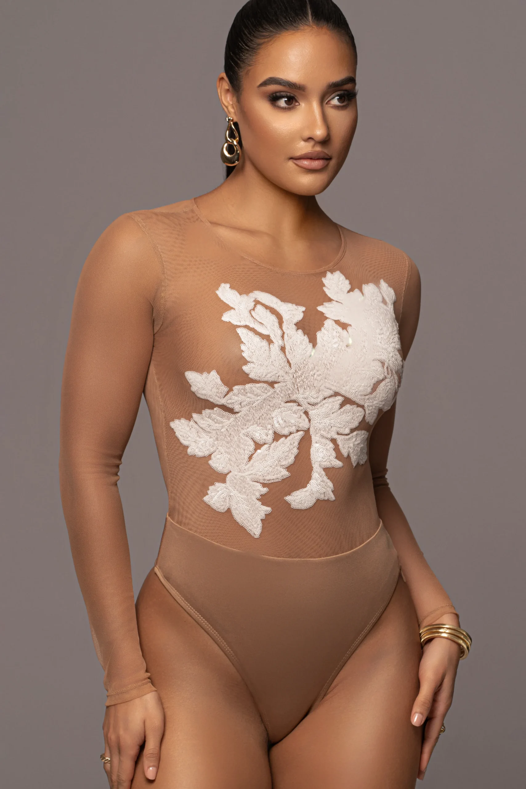 white_charmed_embroidered_2.webp JLUXLABEL White Charmed Embroidered Mesh Bodysuit