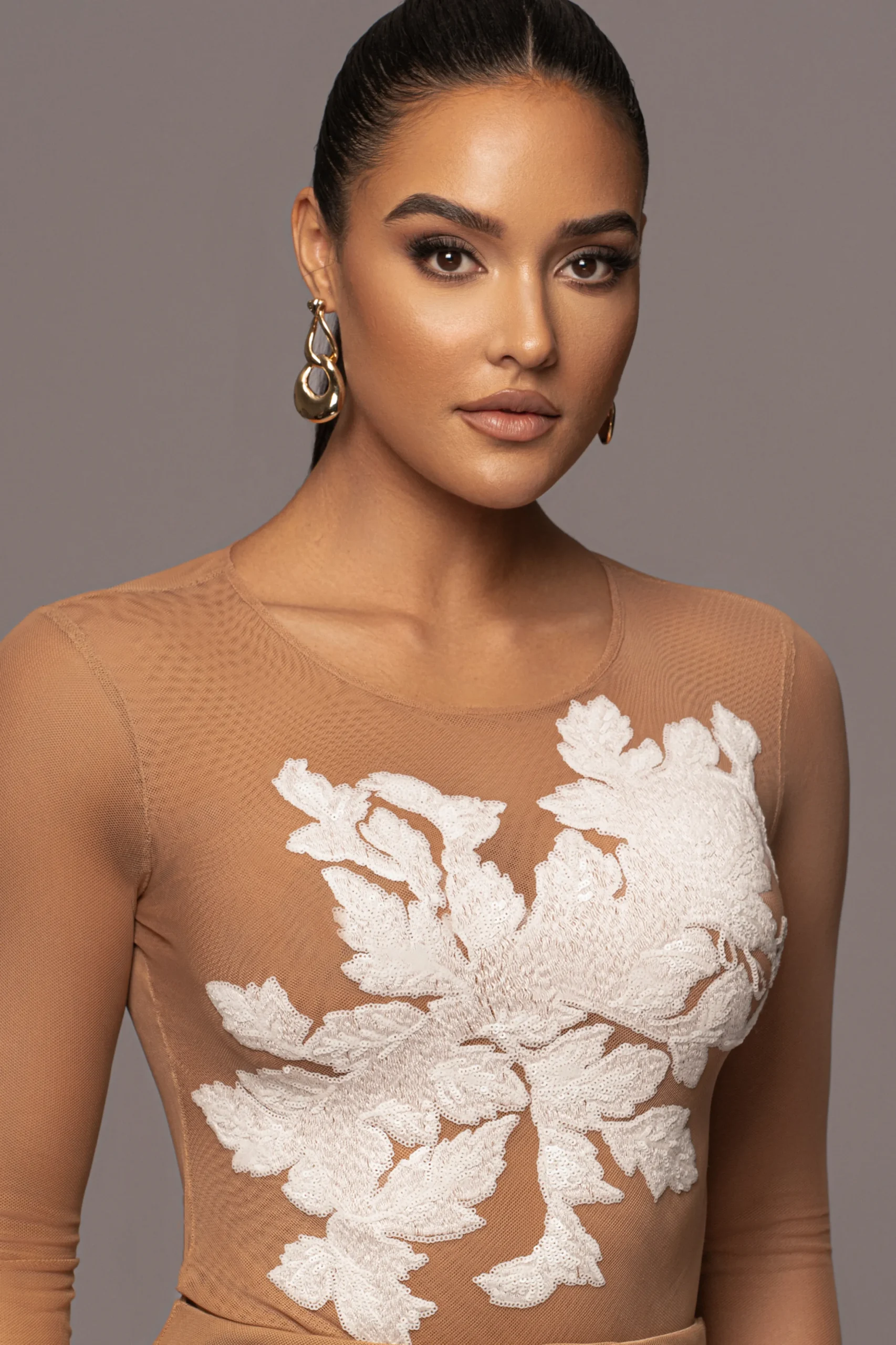white_charmed_embroidered_3.webp JLUXLABEL White Charmed Embroidered Mesh Bodysuit