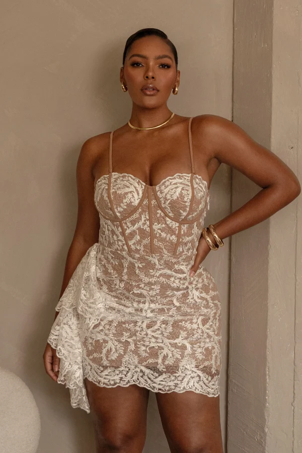JLUXLABEL White Marilyn Lace Mini Dress