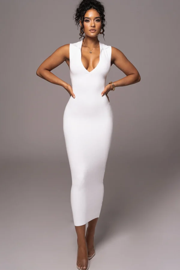 JLUXLABEL White Never Better Midi Dress