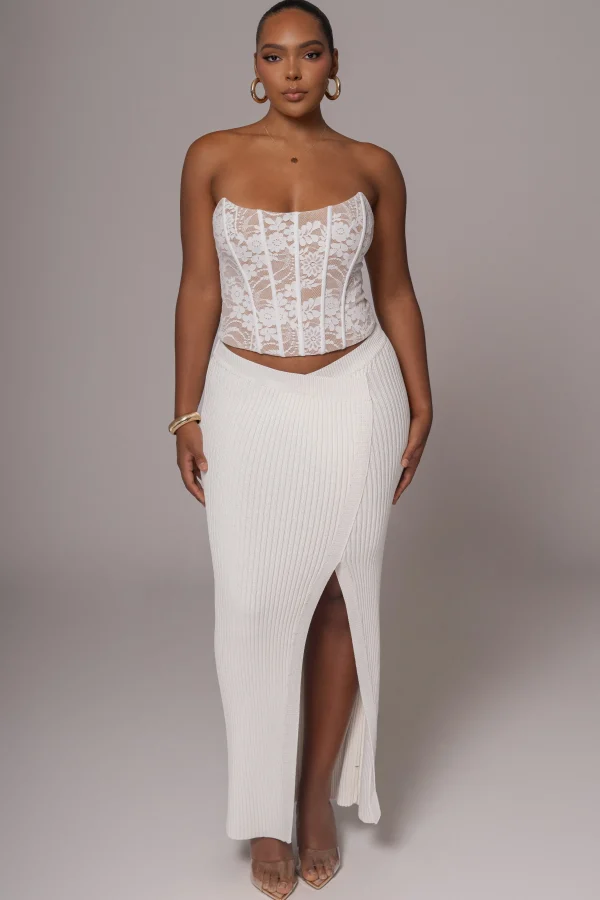 JLUXLABEL White Rosemere Lace Top