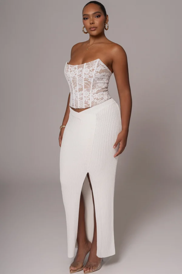 JLUXLABEL White Rosemere Lace Top