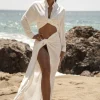 JLUXLABEL White SAYLOR LINEN SARONG