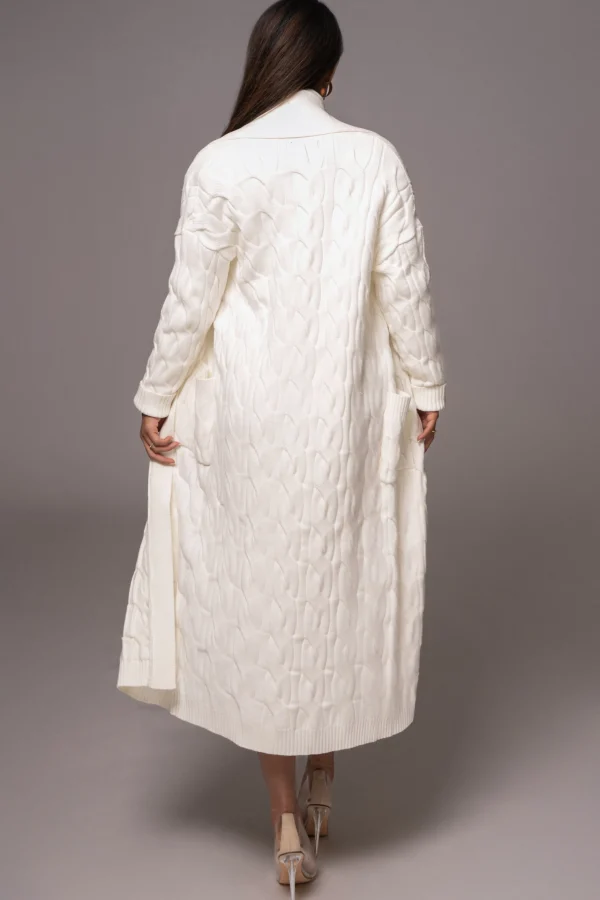 JLUXLABEL White Stepping Out Sweater Cardigan