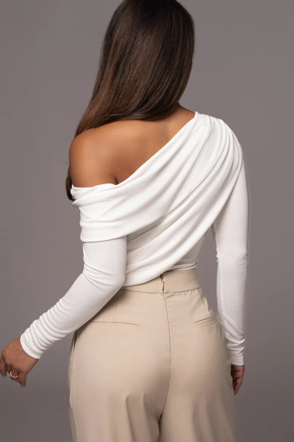 JLUXLABEL White Ultra High Neck Bodysuit