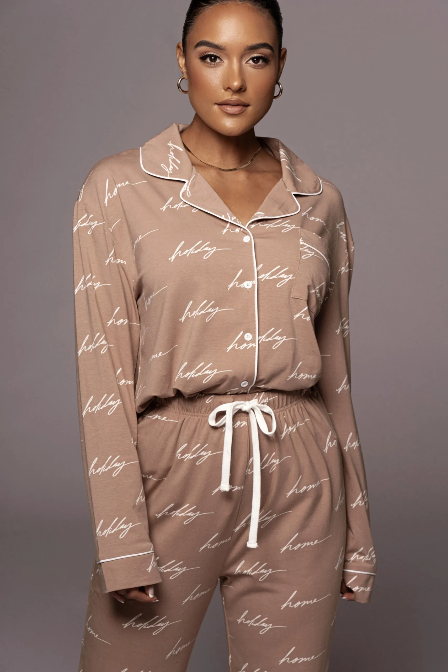 whitetan_home_for_the_hol_12.webp JLUXLABEL White/Tan Home For The Holiday Adult Pajama Set