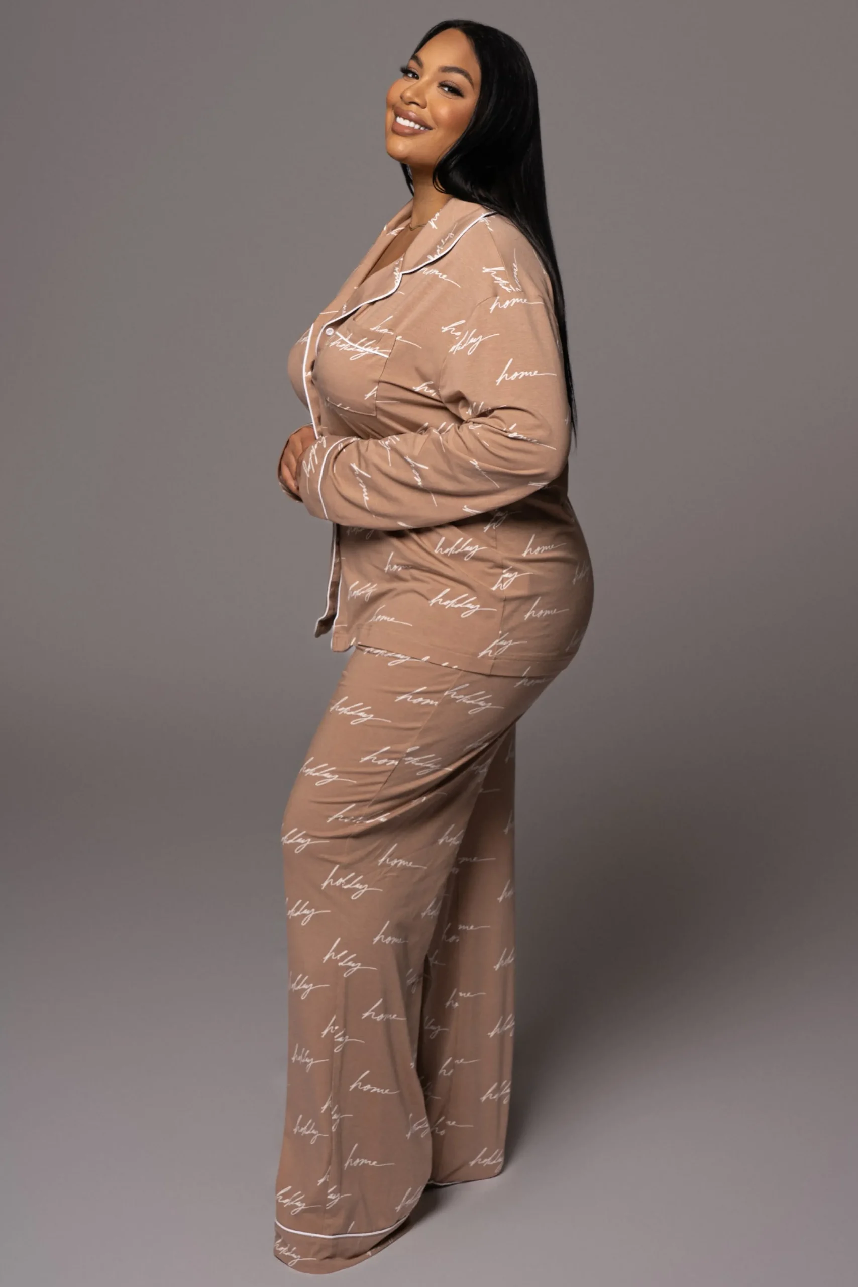 whitetan_home_for_the_hol_15.webp JLUXLABEL White/Tan Home For The Holiday Adult Pajama Set