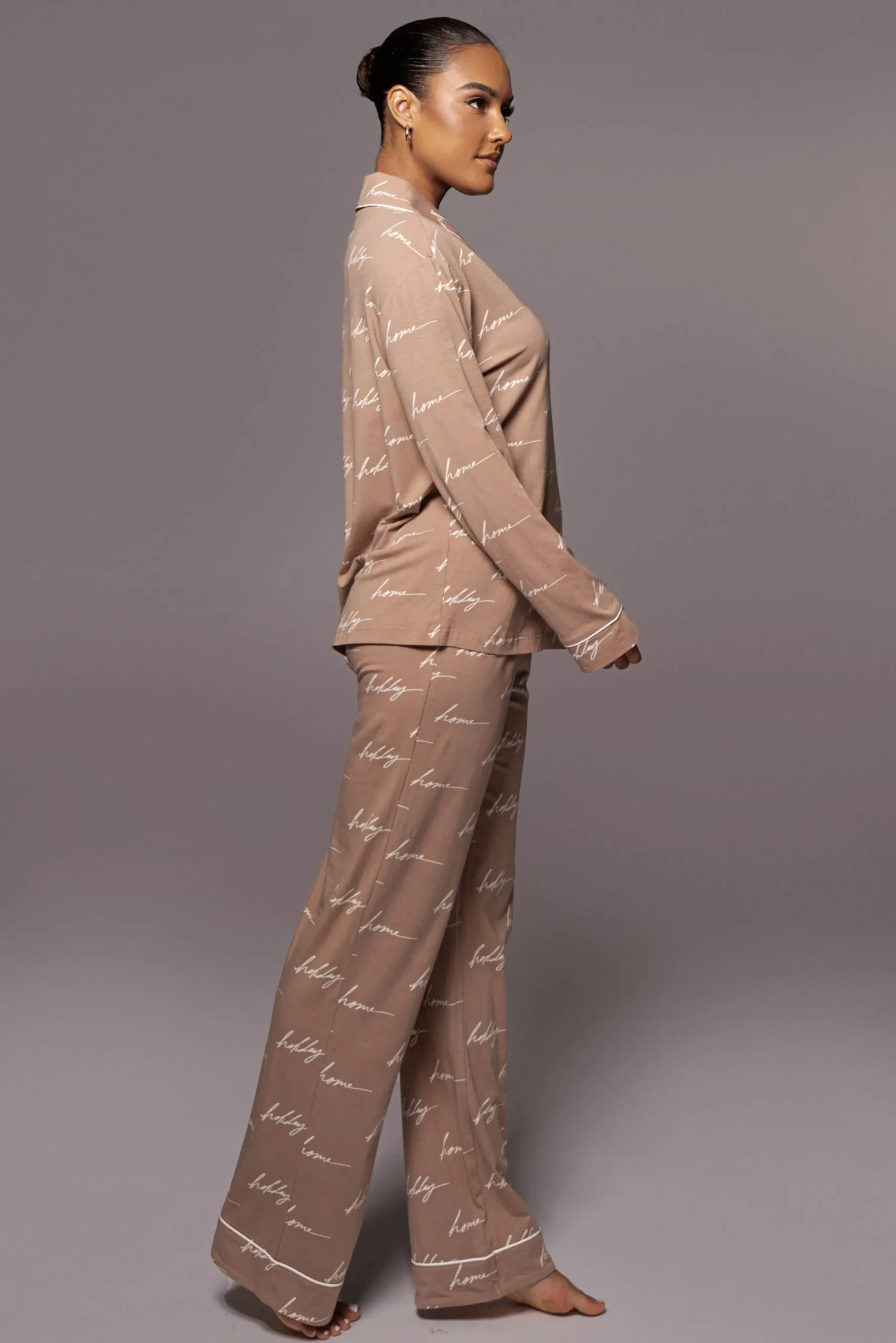 whitetan_home_for_the_hol_16.webp JLUXLABEL White/Tan Home For The Holiday Adult Pajama Set