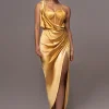 JLUXLABEL Yellow Anastacia Drape Maxi Dress