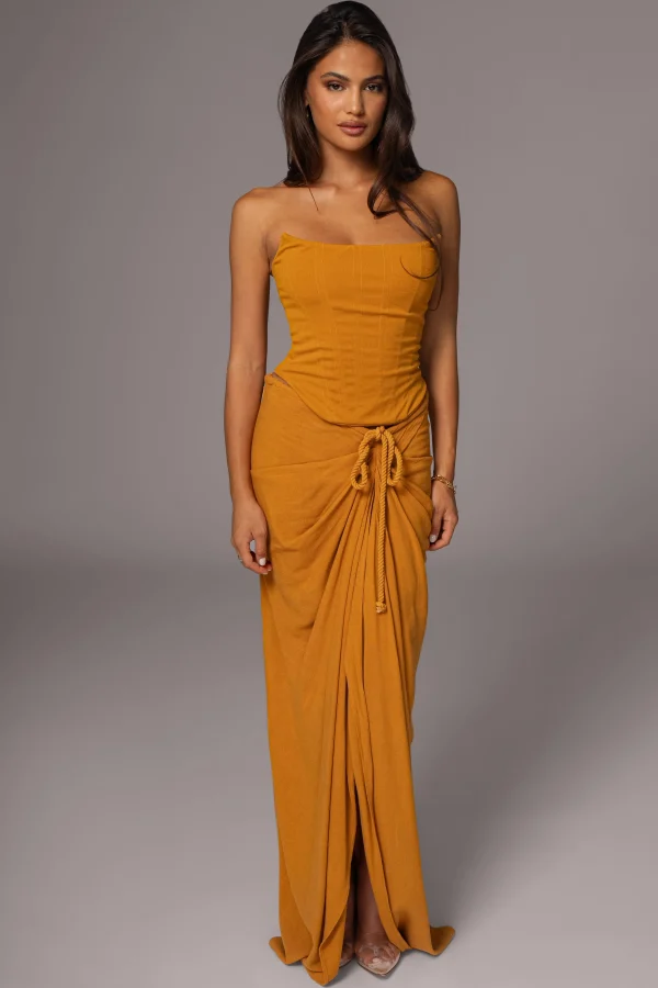 JLUXLABEL Yellow Fenix Reversible Linen Corset