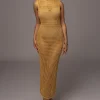JLUXLABEL Yellow Pacific Tides Crochet Maxi Dress