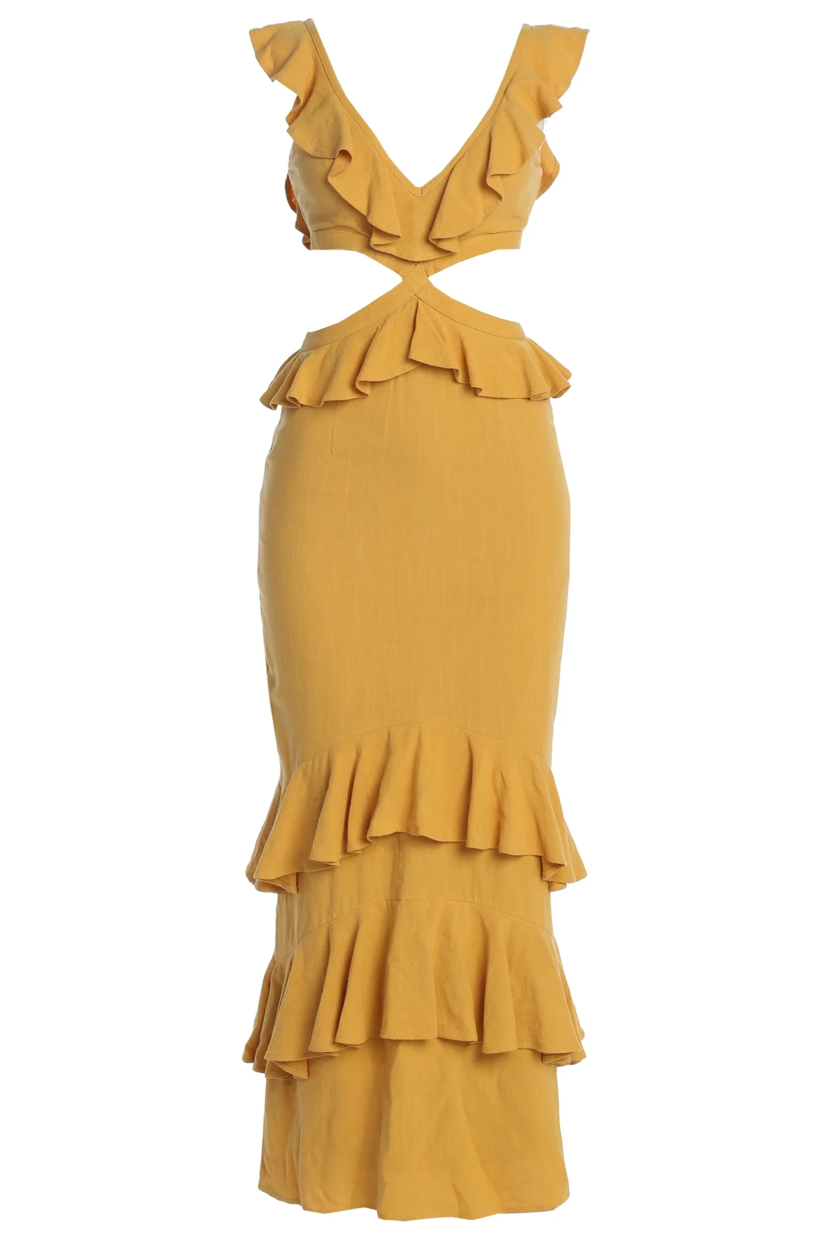 yellow_sunshine_ruffle_li_0.webp JLUXLABEL Yellow Sunshine Ruffle Linen Dress